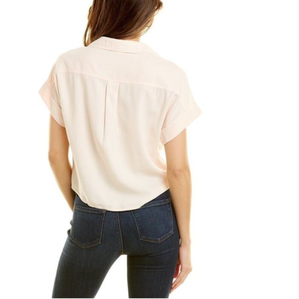 Bella Dahl  Women's Cap Sleeve Tie-Up Front Shirt Button-Up Women's Top (XS) - Picture 2 of 11
